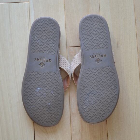 Sperry Leather Sandals Thongs Brown Tan Women's Size 6 - Picture 3 of 5